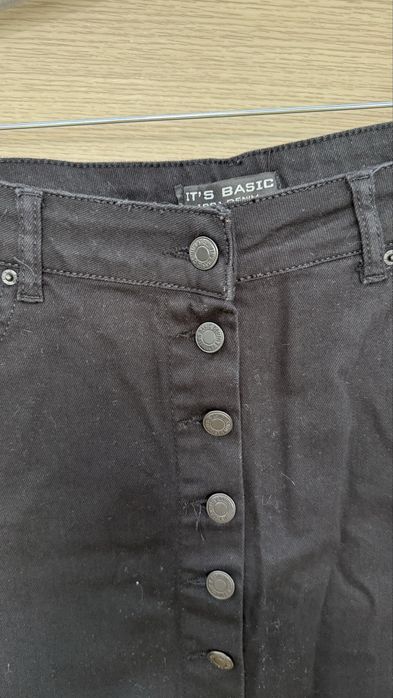 Джинсова чорна юбка трапеція