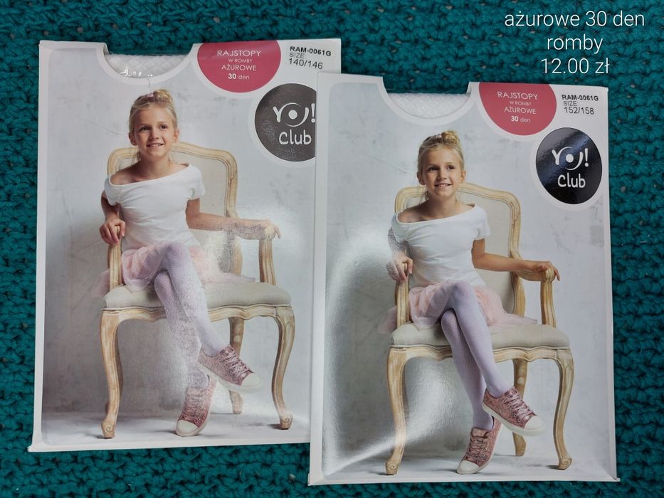 Rajstopy ażurowe 30 den / romby/ - rozmiar 116-158