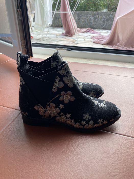 Primemark Embroidered Booties Black Floral