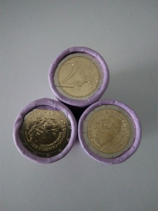 Rolos moedas 2€ e moedas comemorativas