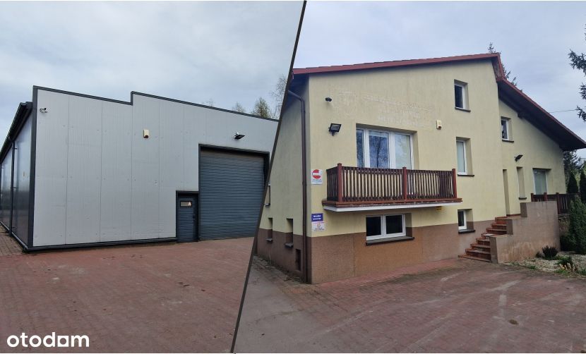 Dom , Hala magazynowa, Biuro, Parking, Ogród