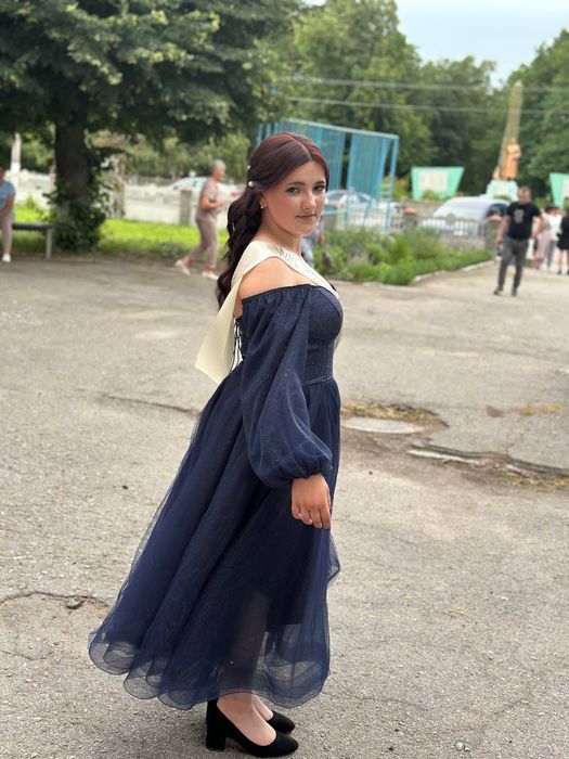 Сукня випускна темно синя