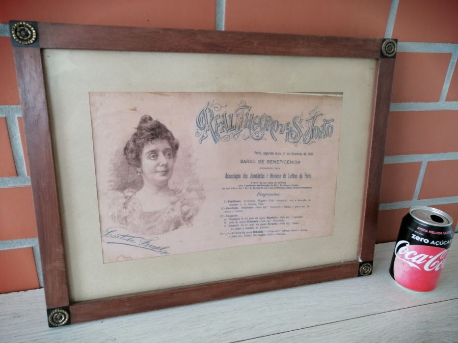 Panfleto Antigo 1901 Real Theatro de S.João Sarau de Beneficência