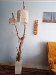 Piękna lampa stojąca, hand made, makramy