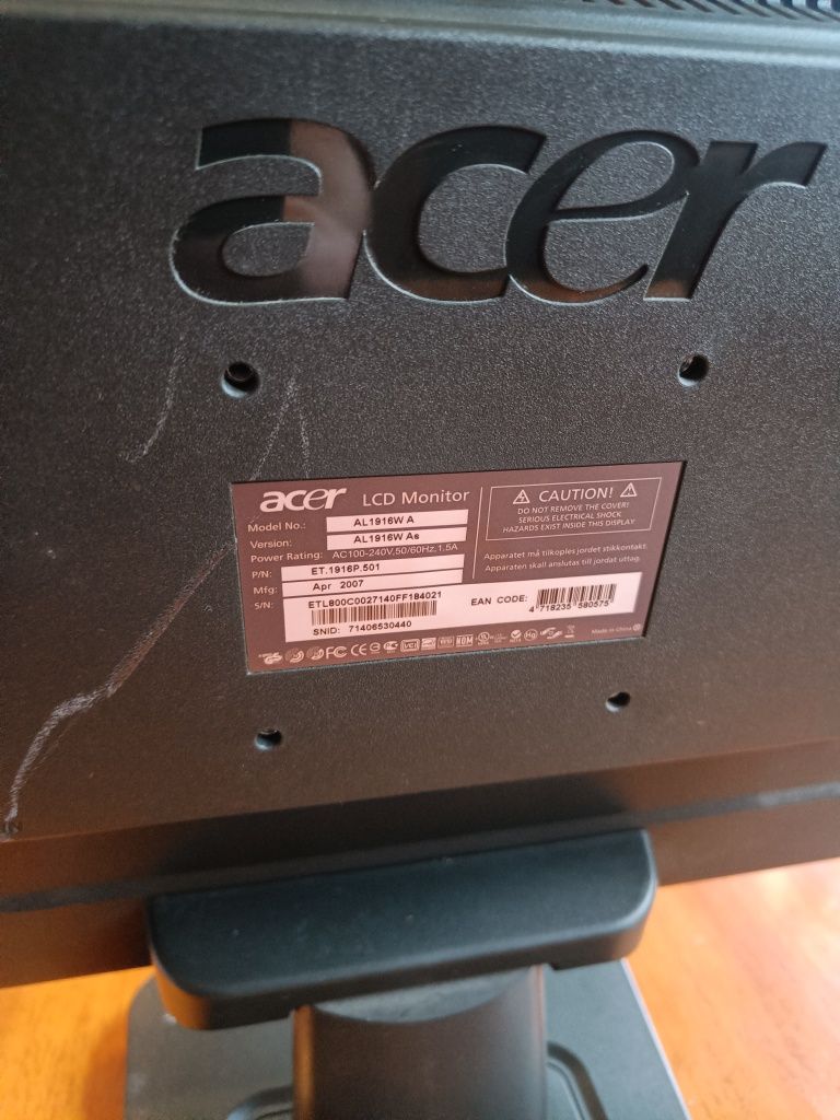 Monitor 19' Acer AL1916 A