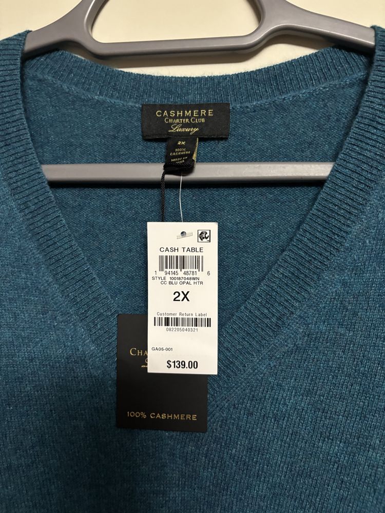 Sweter 100% kaszmir Charter Club rozmiar 2X - plus size