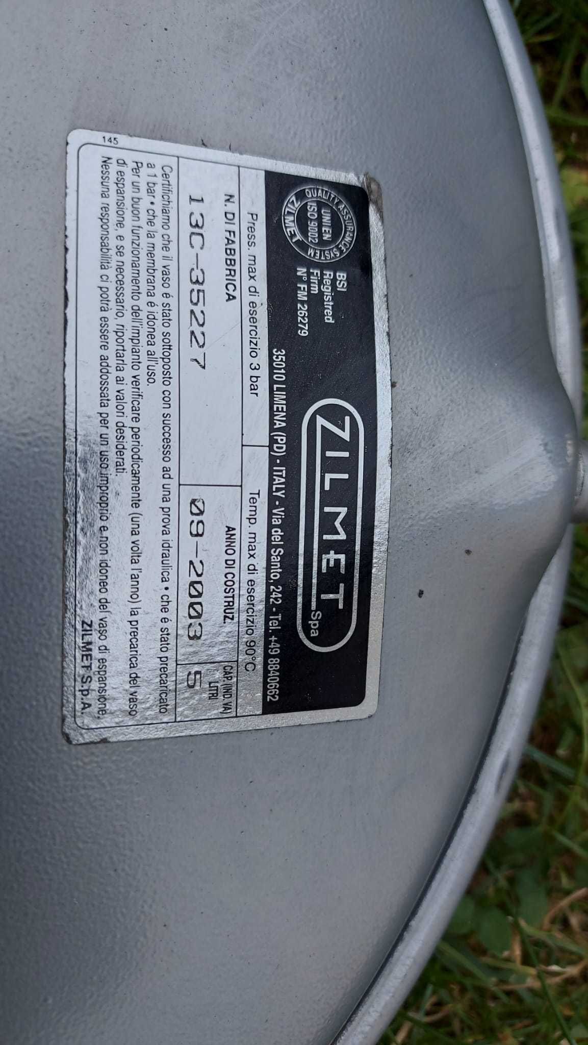 Naczynie, zbiornik przeponowy Zilmet 13c-35227 5Litrów, max 3bar