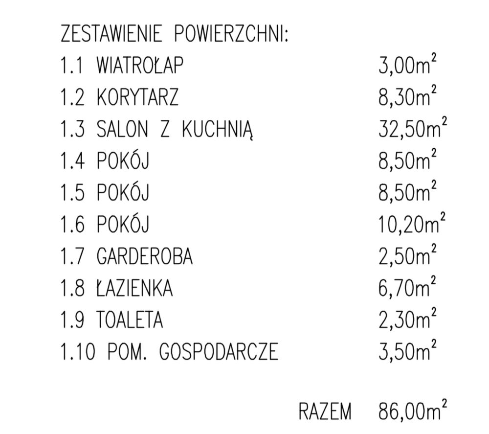 Dom parterowy. Dom na sprzedaż. 86m2