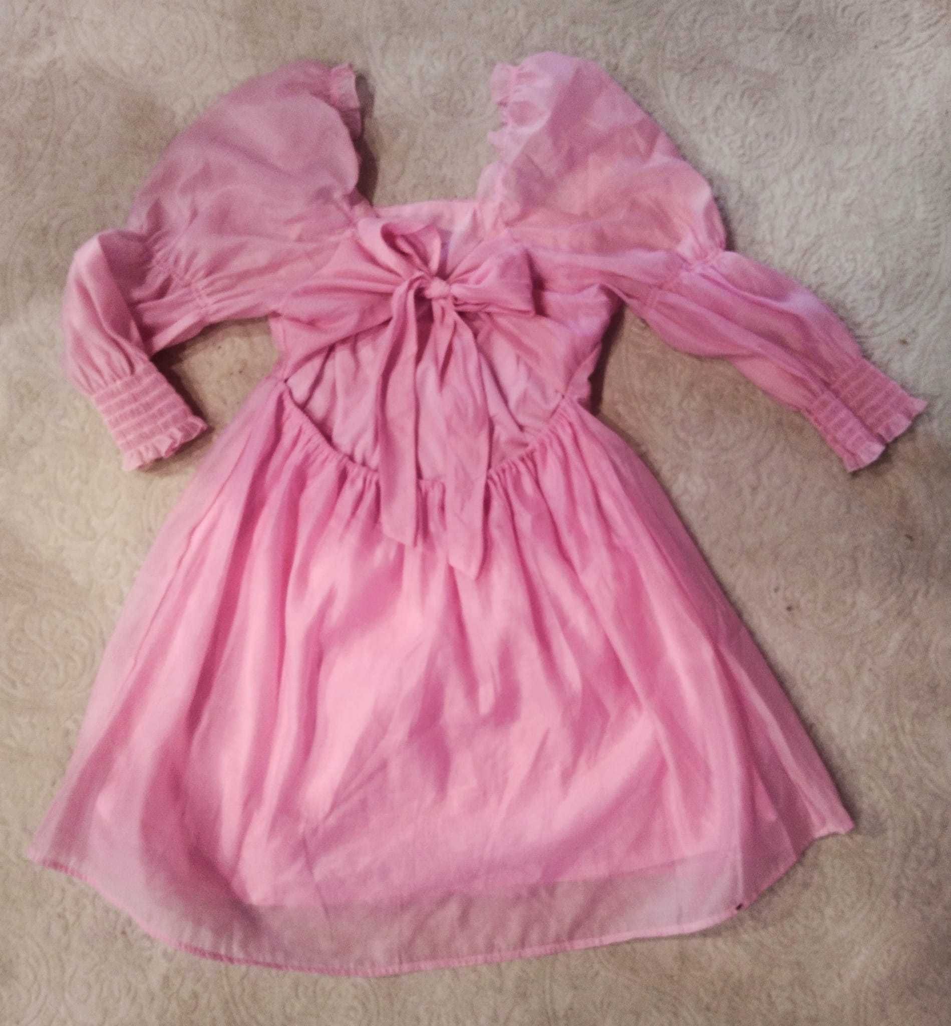 Bajkowa różowa sukienka z organzy