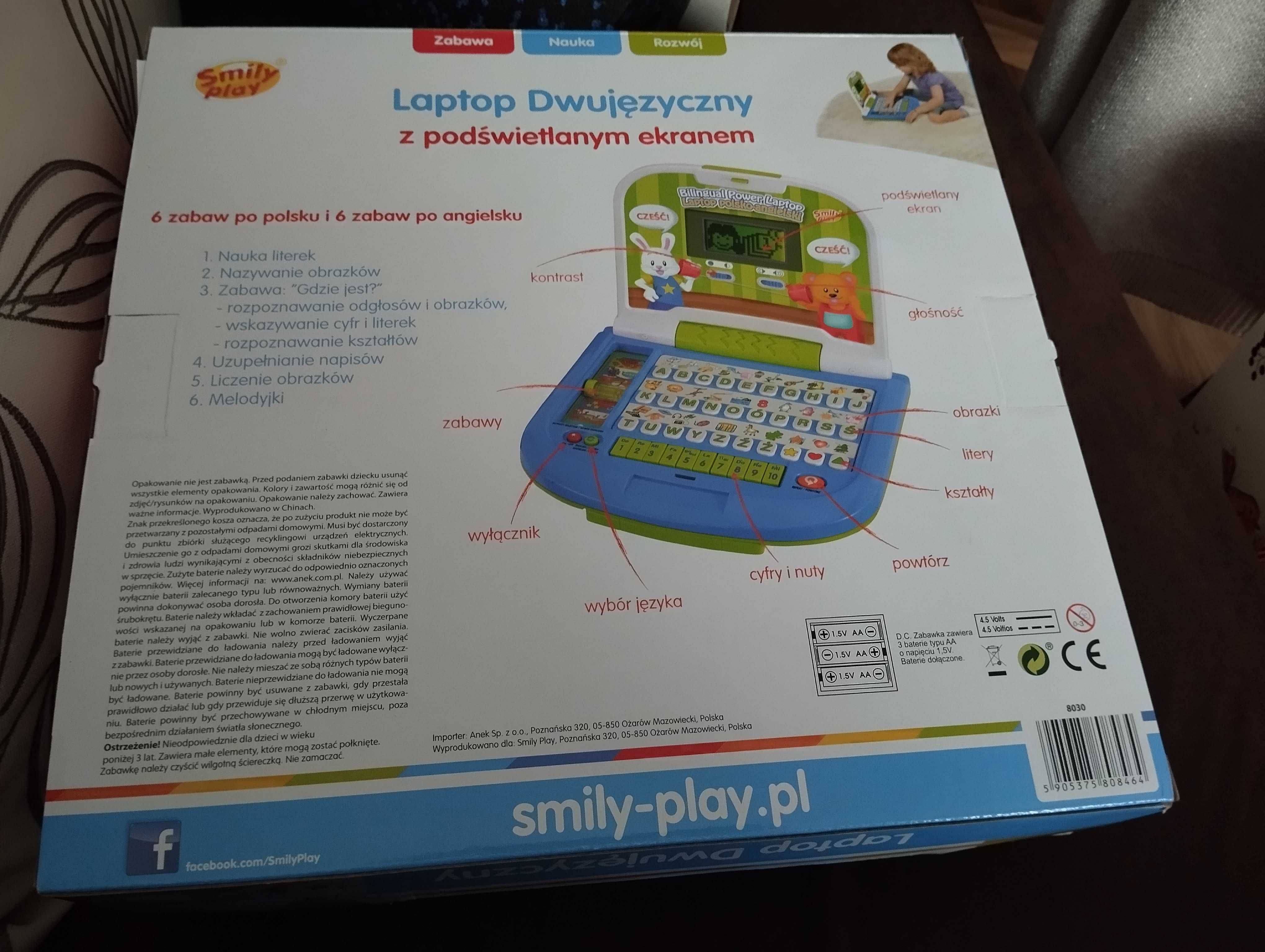 Laptop dwujęzyczny smily-play-wysylka gratis