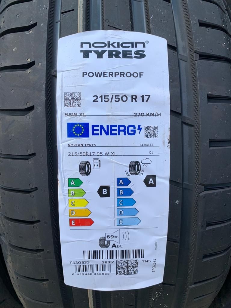 Opony letnie 215/50/17 95w xl nokian powerproof 2022r