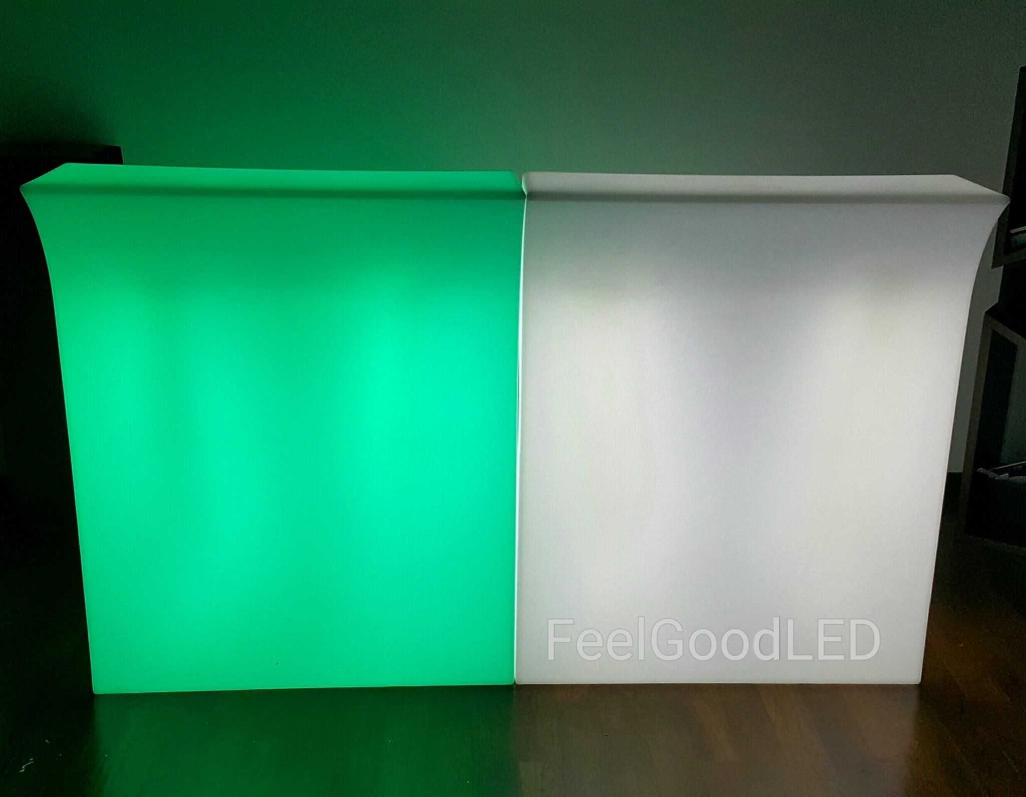 Balcões com iluminação rgb