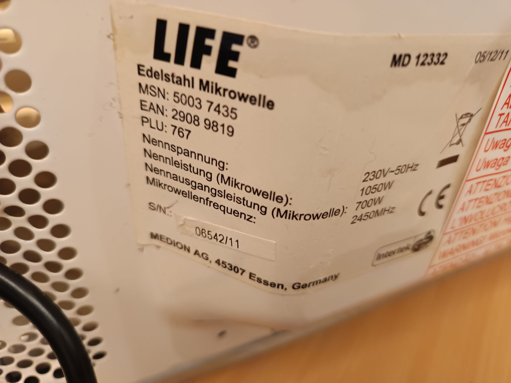 Kuchenka mikrofalowa LIFE 1050 W