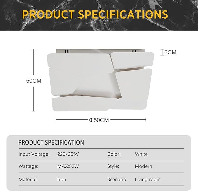 ZenithBeam 50cm Ściemnialna Lampa Sufitowa LED z Pilotem