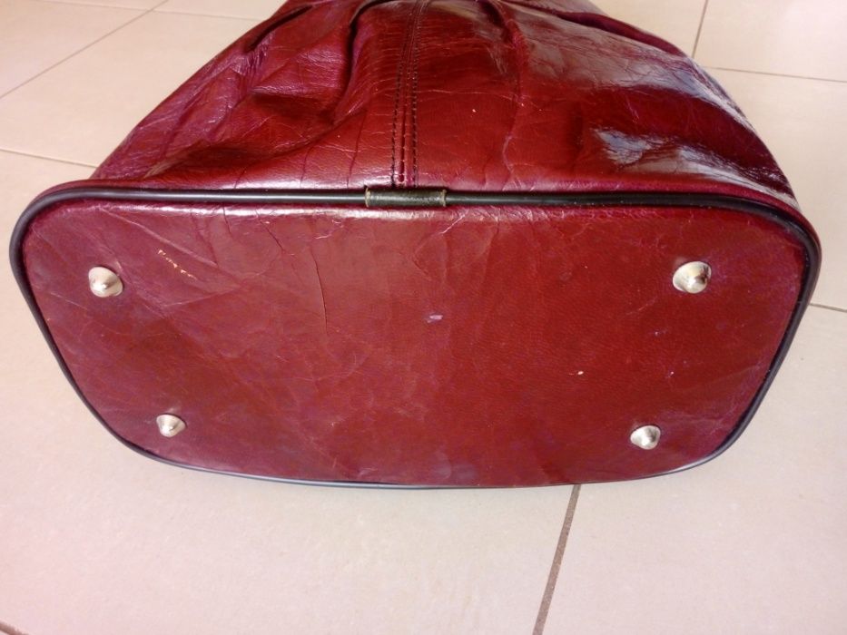 Torebka handbag czerwona sztuczna skóra damska
