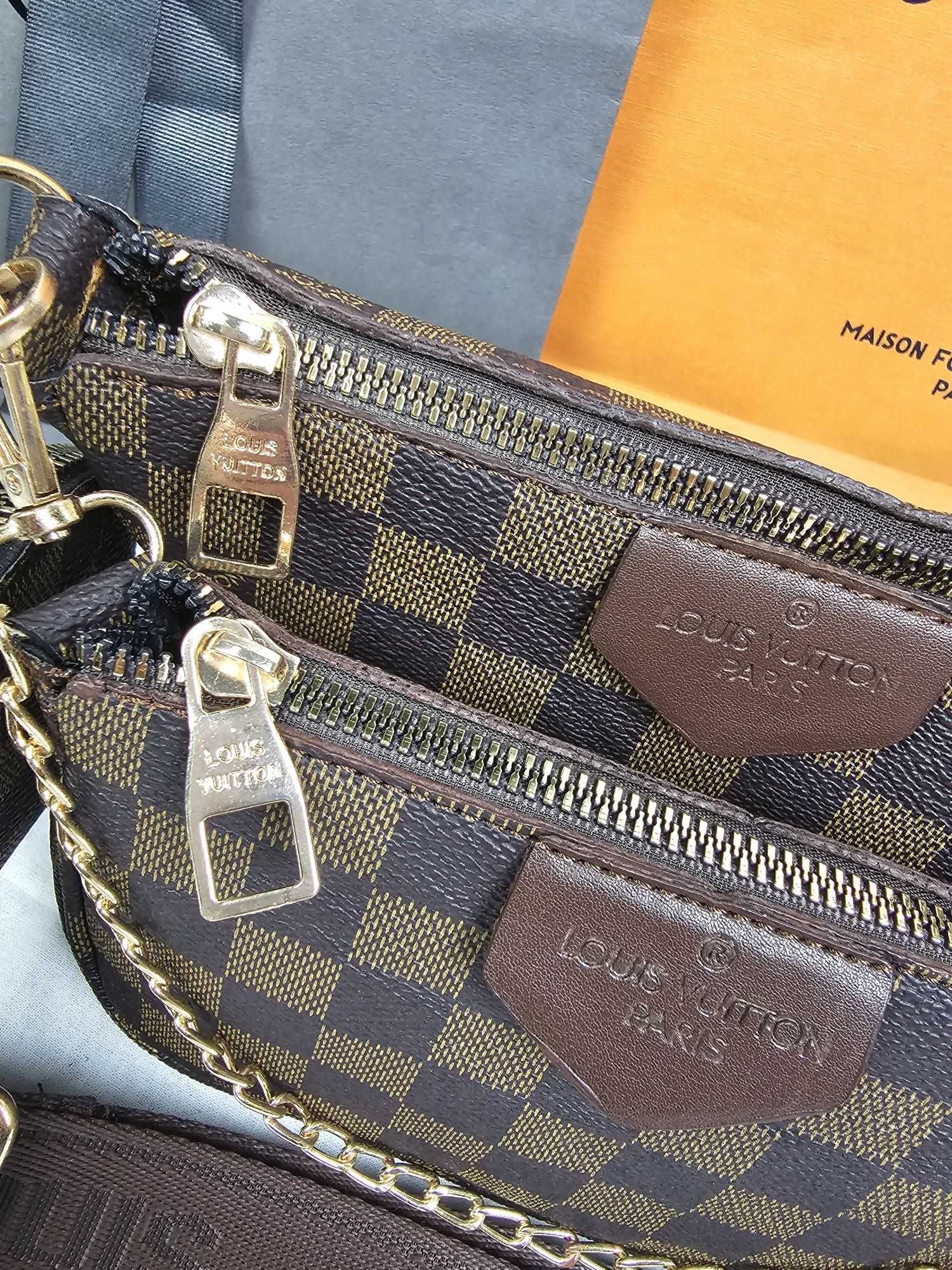 Torebka LV Louis Vuitton 3w1 monogram biala brazowa kratka Hit Premium