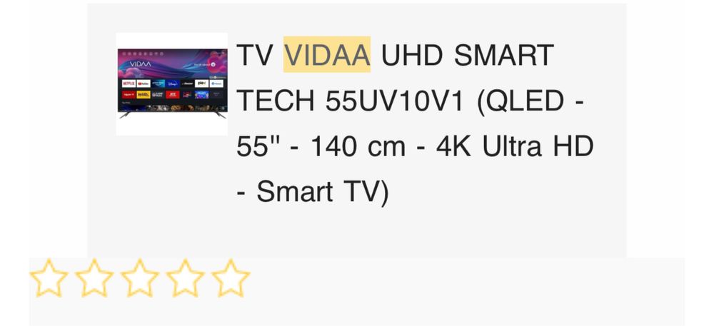 55’’ tv para vender