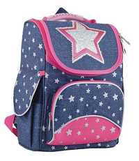 Каркасный школьный рюкзак портфель со звёздами и паетками yes