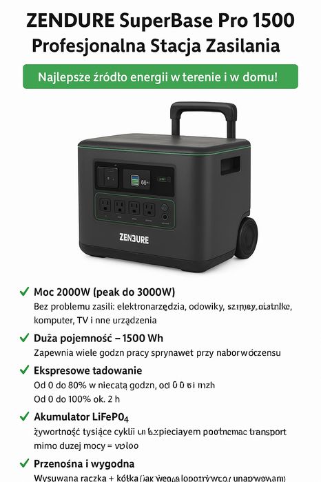 Zendure SuperBase Pro 1500   Profesjonalna Stacja Zasilania
