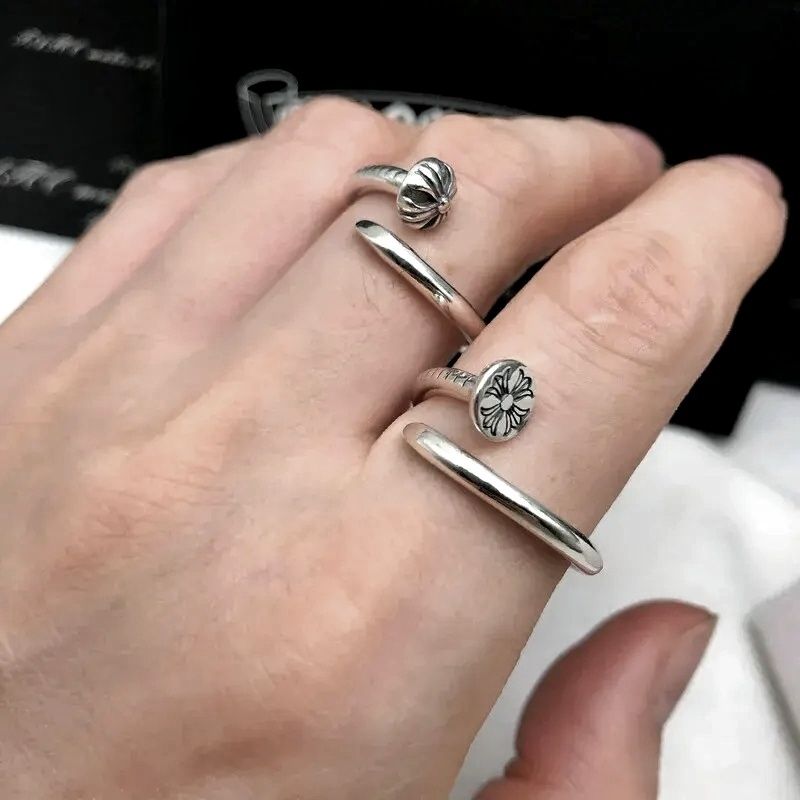 Кольца chrome hearts серебро гвозди унисекс хром хартс