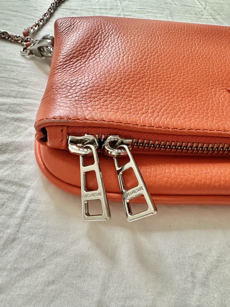 mala bolsa ombro rock zadig & voltaire laranja