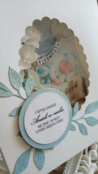 Pamiątka chrztu świętego w pudełku z okienkiem