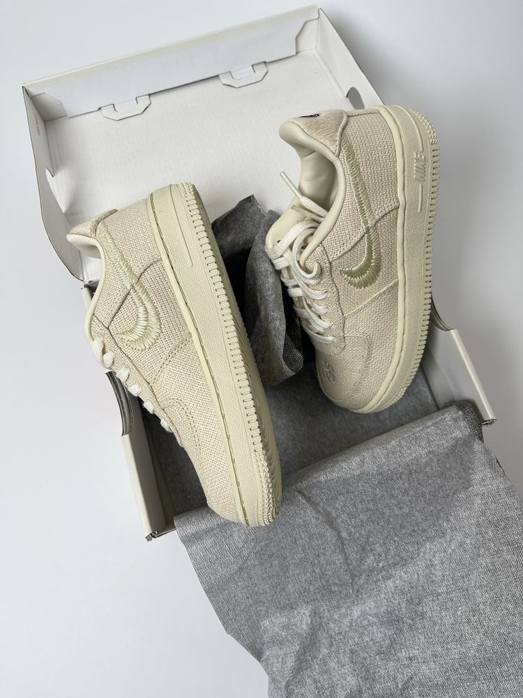 Оригинал Nike Air Force 1 Low Stussy Fossil PS (DD1578 200) детские