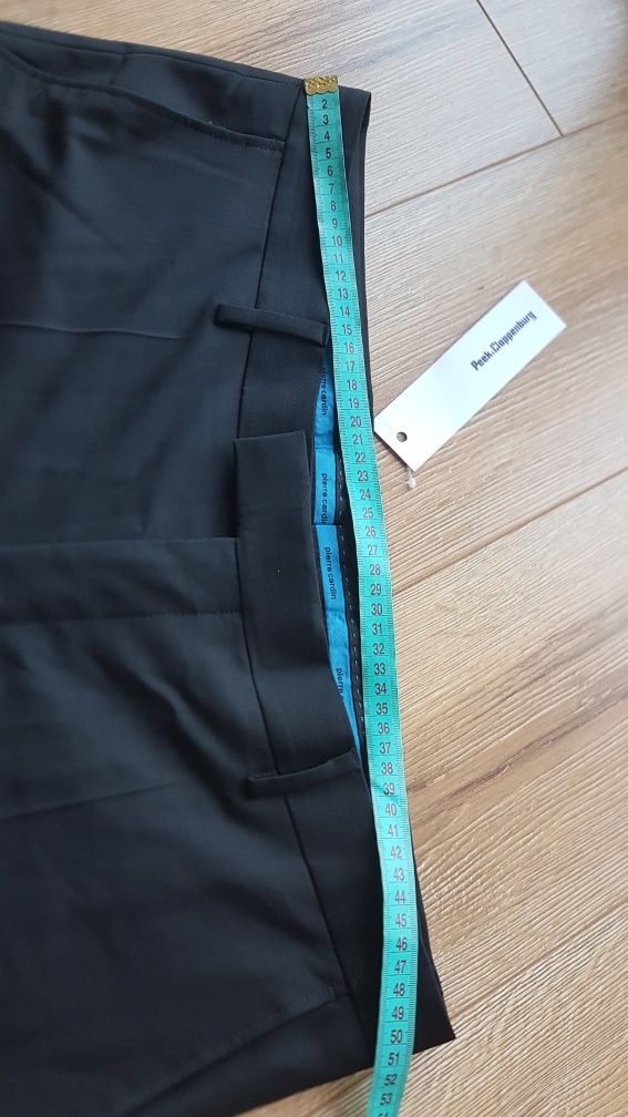 Męskie spodnie garniturowe Pierre Cardin eleganckie 27 XL czarne męski