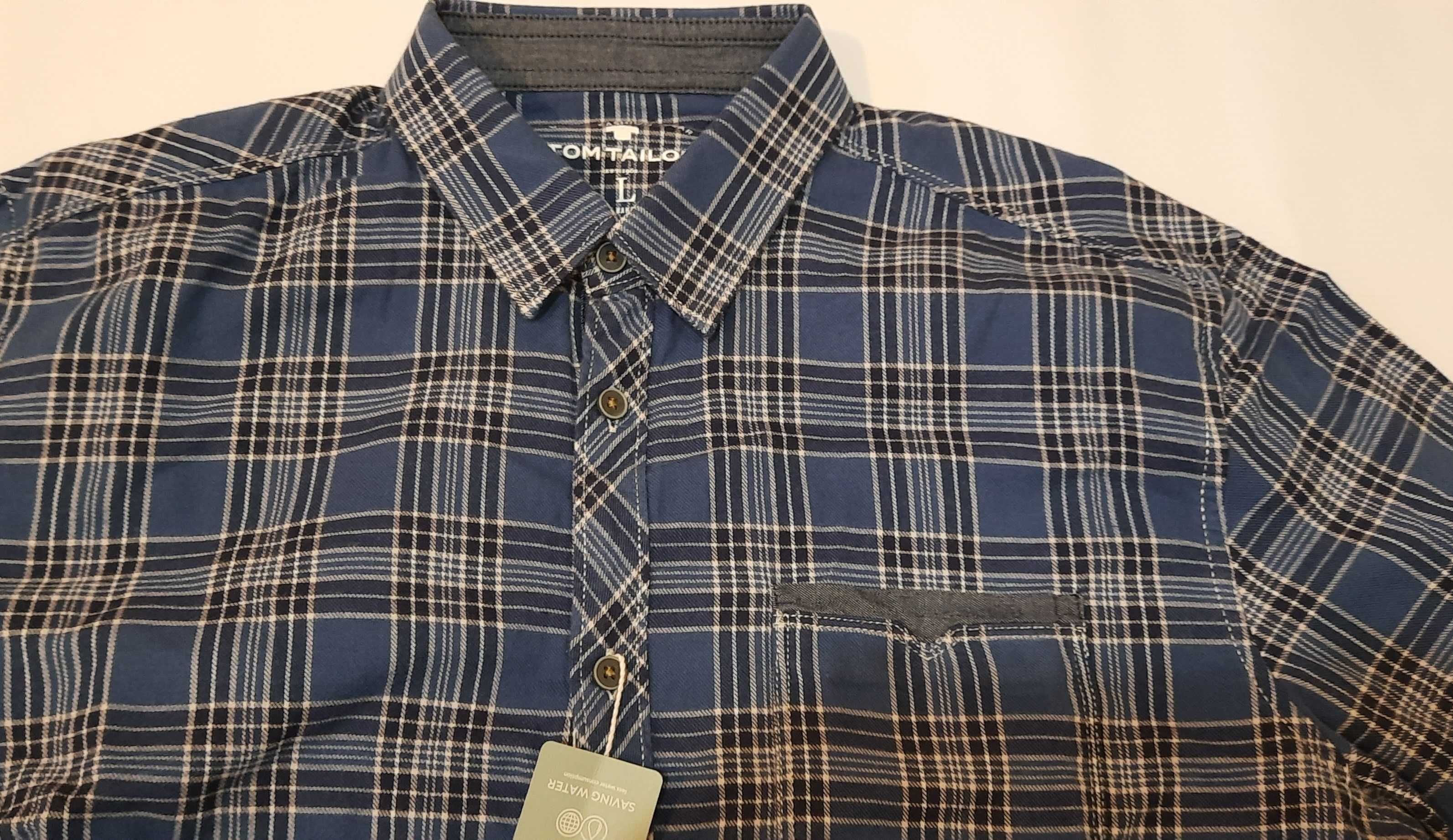 Koszula w kratę Tom Tailor 100% Bawełna roz. L