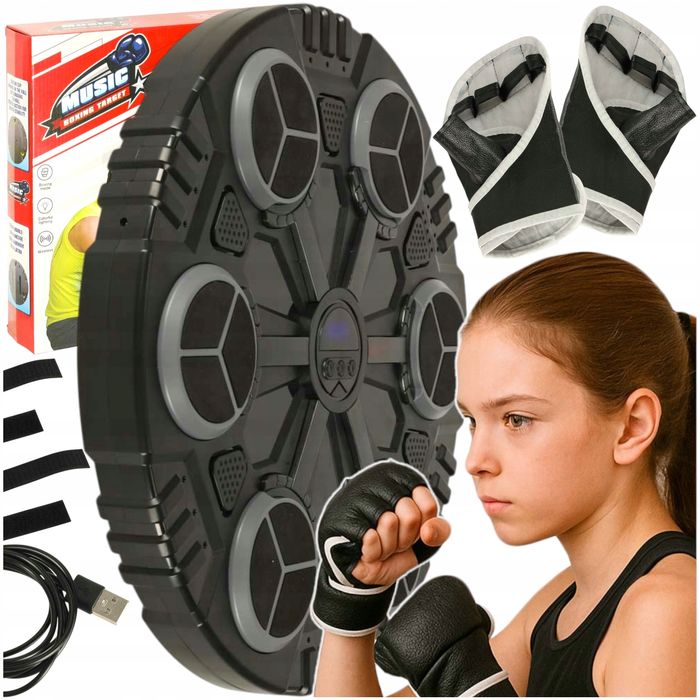 Tarcza Bokserska Dla Dzieci Na Ścianę Trenażer Bluetooth Led Licznik