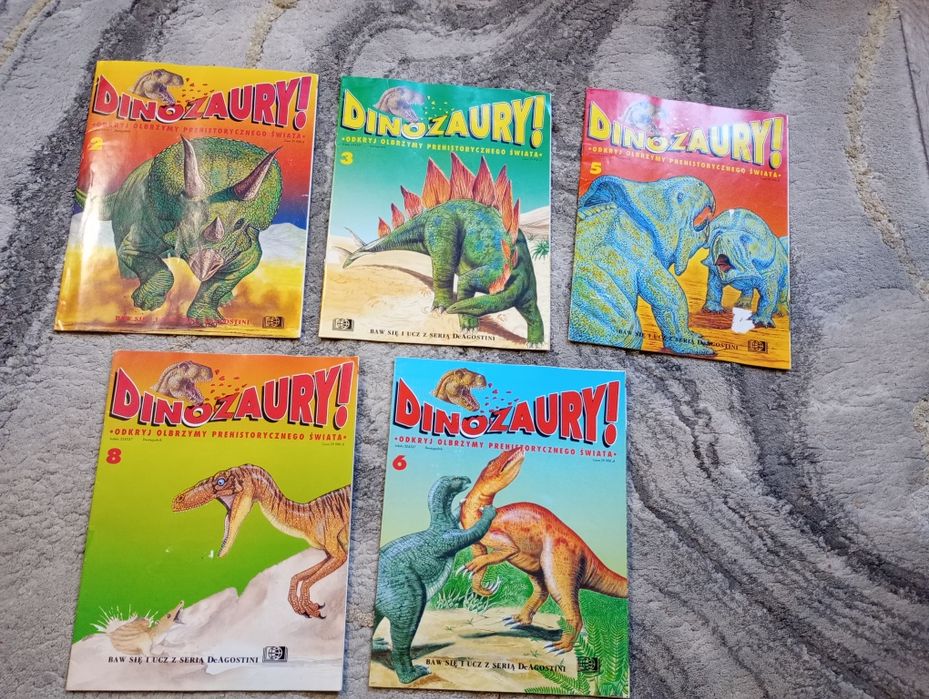 Dinozaury nr. 2,3,5,6,8 zestaw retro magazynów