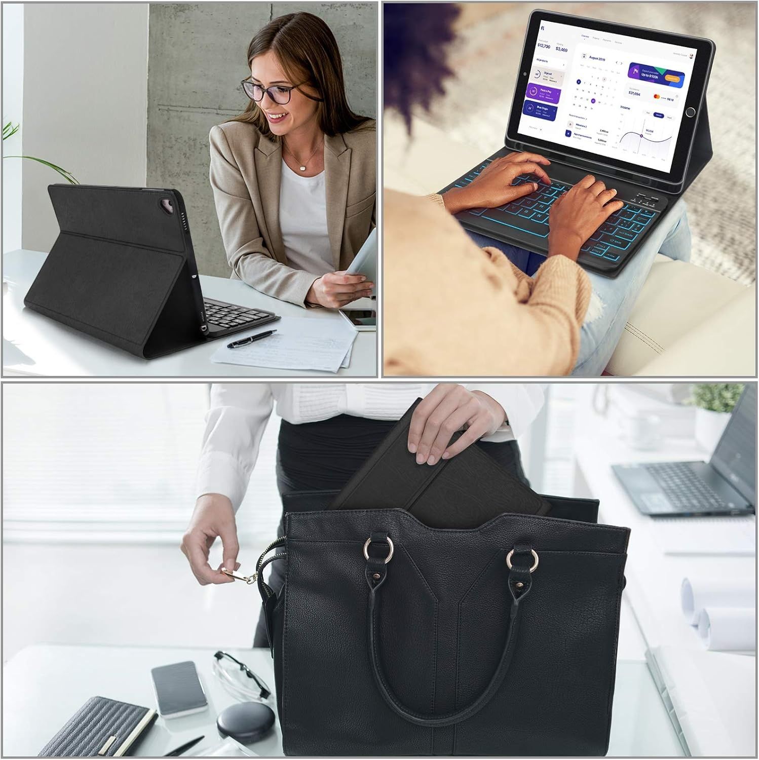 Etui ochronne D DINGRICH Italian Keyboard Case do iPada 10.2/iPada 9 G