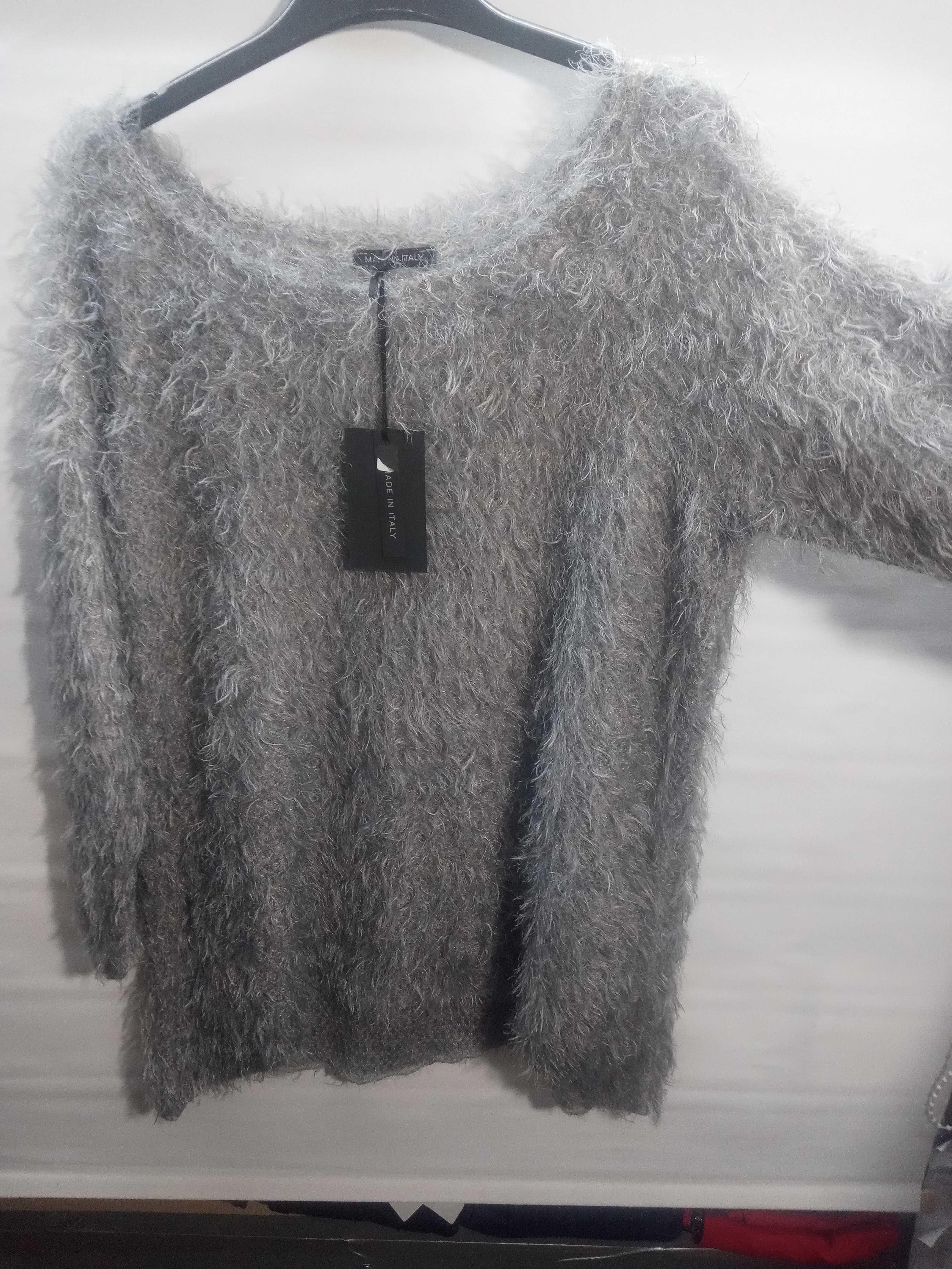 Sweter moher włochaty made in Italia wyprzedaż od S do L