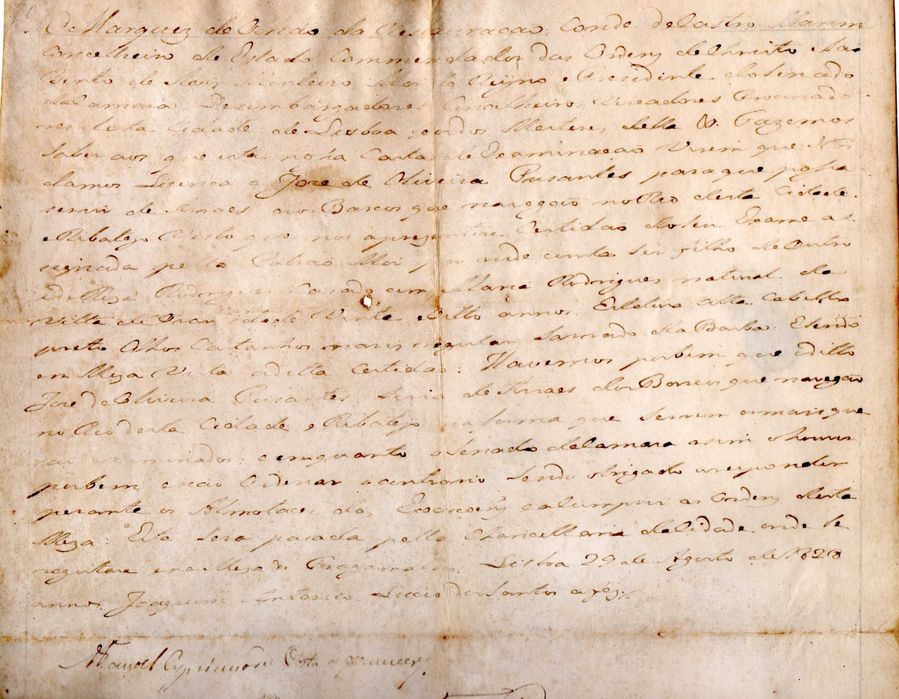 MANUSCRITO - carta de autorização de navegação com barcas no Tejo