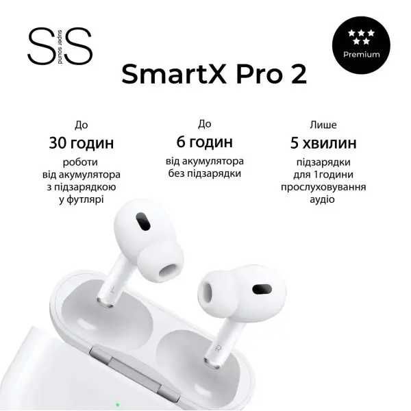 Бездротові Bluetooth-навушники SmartX Pro 2 Premium вакуумні SAP2P