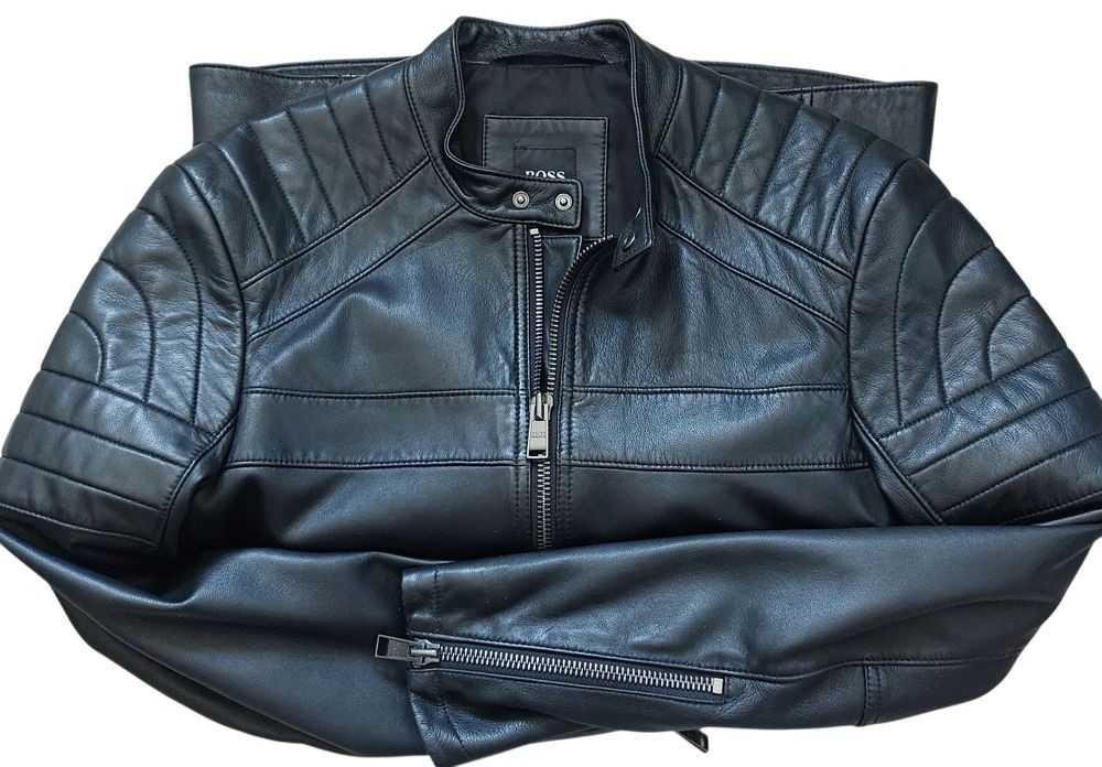 Hugo Boss nowa kurtka skórzana męska r. S/46