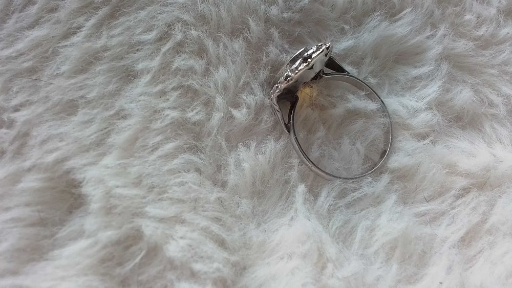 Anel de prata e ouro, vintage, com topázio