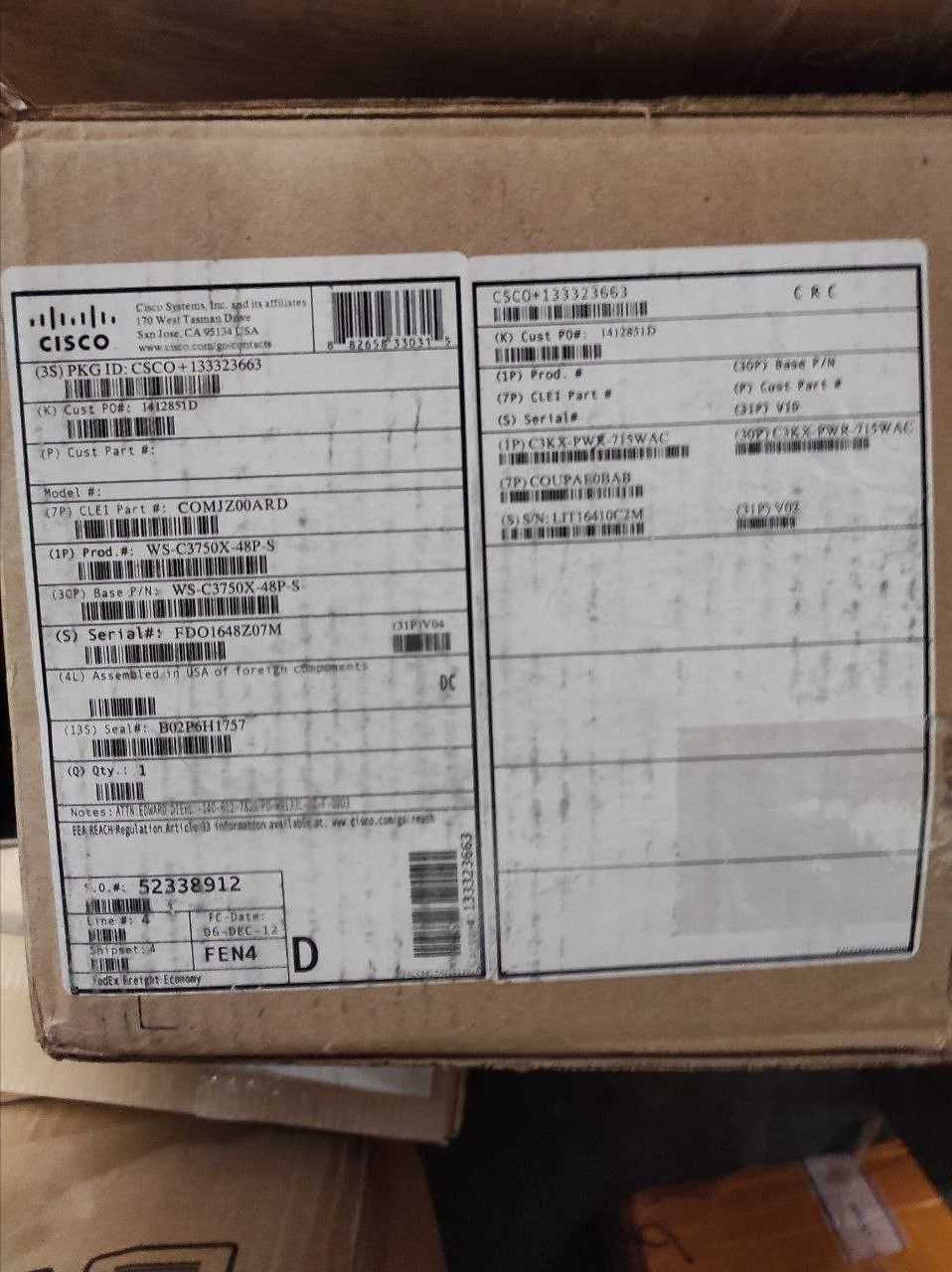 Комутатор Cisco WS-C3750X-48P-S
