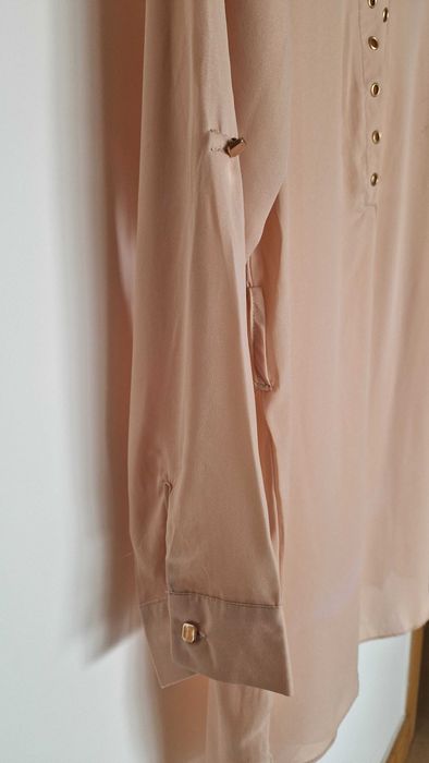 Blusa coral leve, tamanho S/M, manga comprida