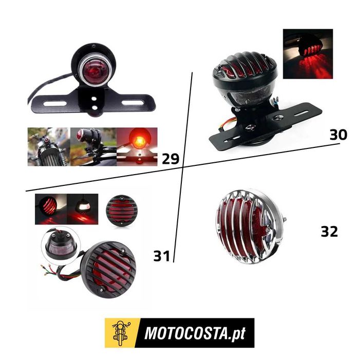 Farolins Traseiros - Suporte Matrícula e Piscas - MOTOCOSTA
