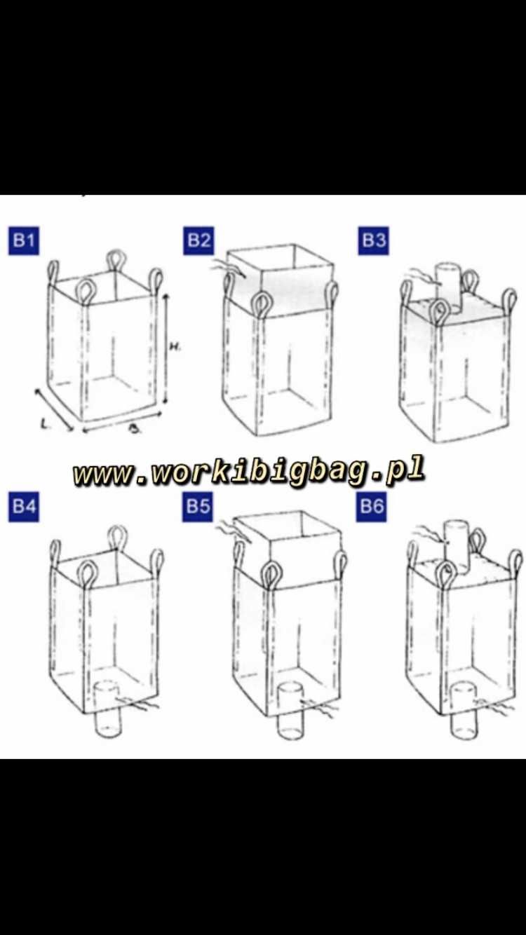 WOREK big bag 91x90x140 NOWE big bag bagi worki z fartuchem ATEST