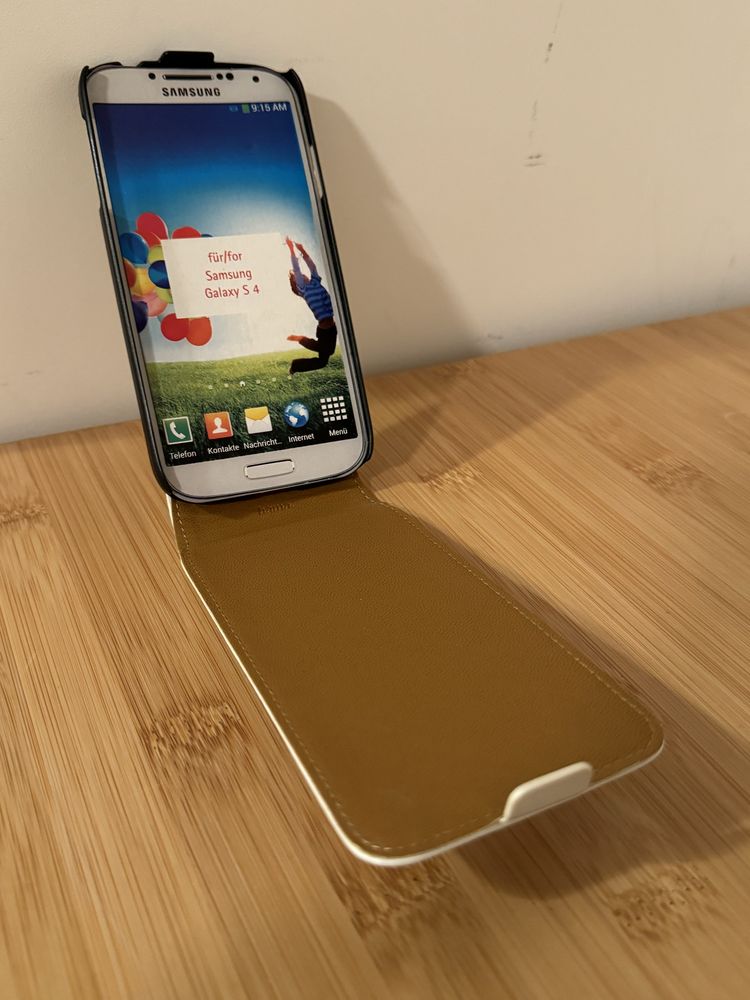 Etui do Samsung Galaxy S4 beżowe skórzane z klapką Hama