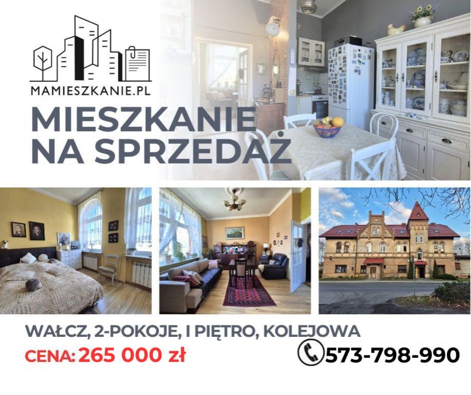 Na sprzedaż mieszkanie, Wałcz, 2 pokoje, I piętro