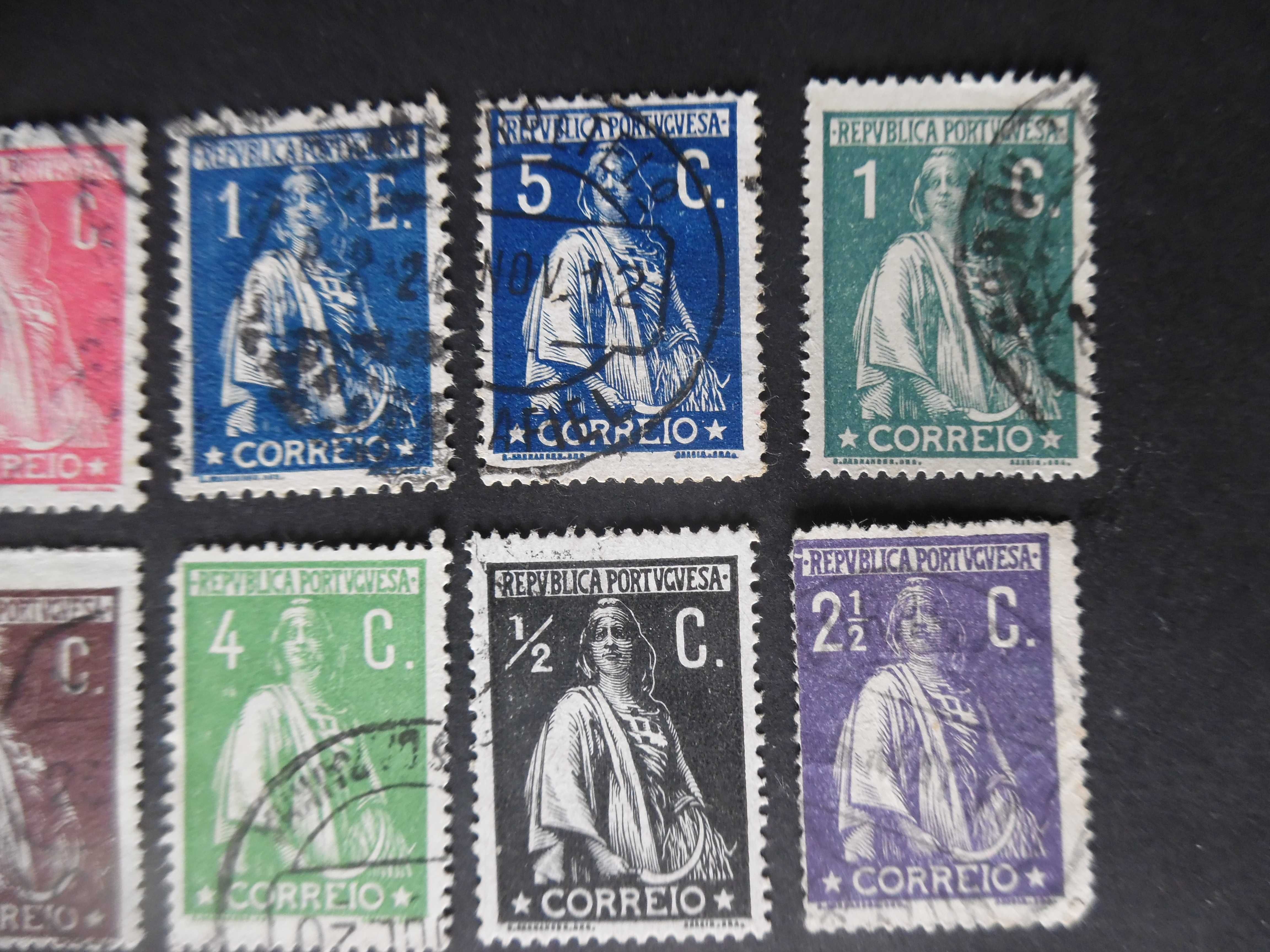 Selos Portugal 1912/1930-Lote de selos "Ceres" usados