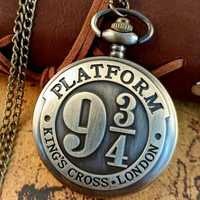 Zegarek Kieszonkowy - Peron 9 i 3/4 Kings Cross London HP - Retro Brąz