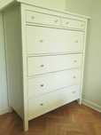 Komoda Hemnes 6 szuflad biała bejca