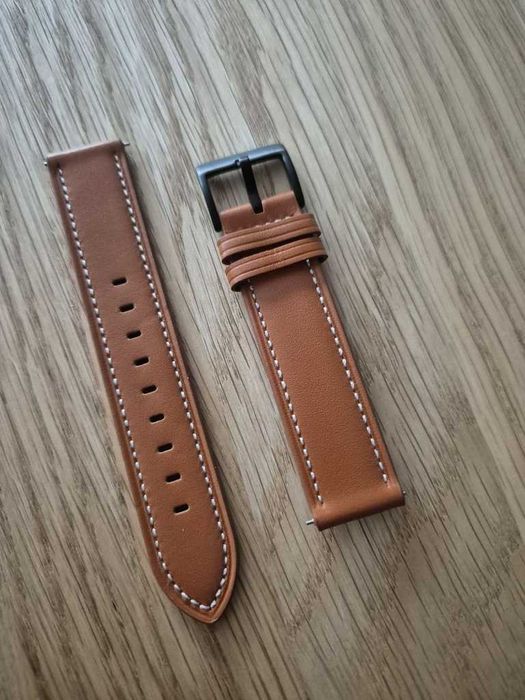 Pasek skórzany brązowy 20mm do smartwatch AMAZFIT GTS GTR BIP