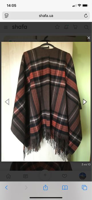 Вовняний кейп пончо marc cain