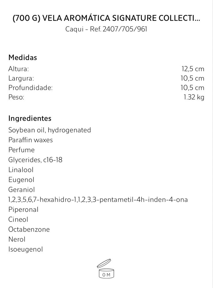 (700 G) Vela Aromática SIGNATURE COLLECTION II Zara Home NOVO