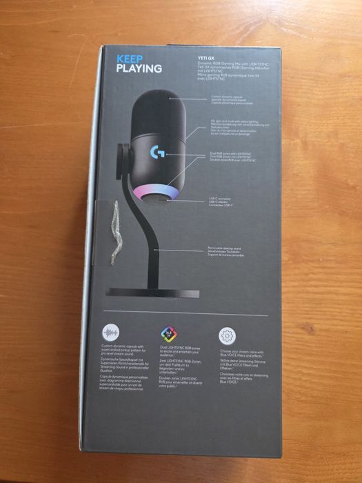 Microfone Logitech Novo mod. G yeti -RGB preto garantia